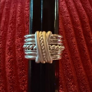 Sterling Silver Rope Knot Wide Band Ring – Heavy 18g Artisan India Design